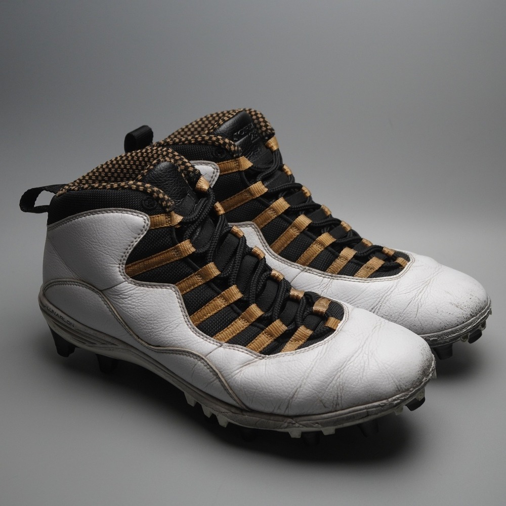 Jordan Air‎ 10 TD Football Cleats White Metallic Gold Mens US 11